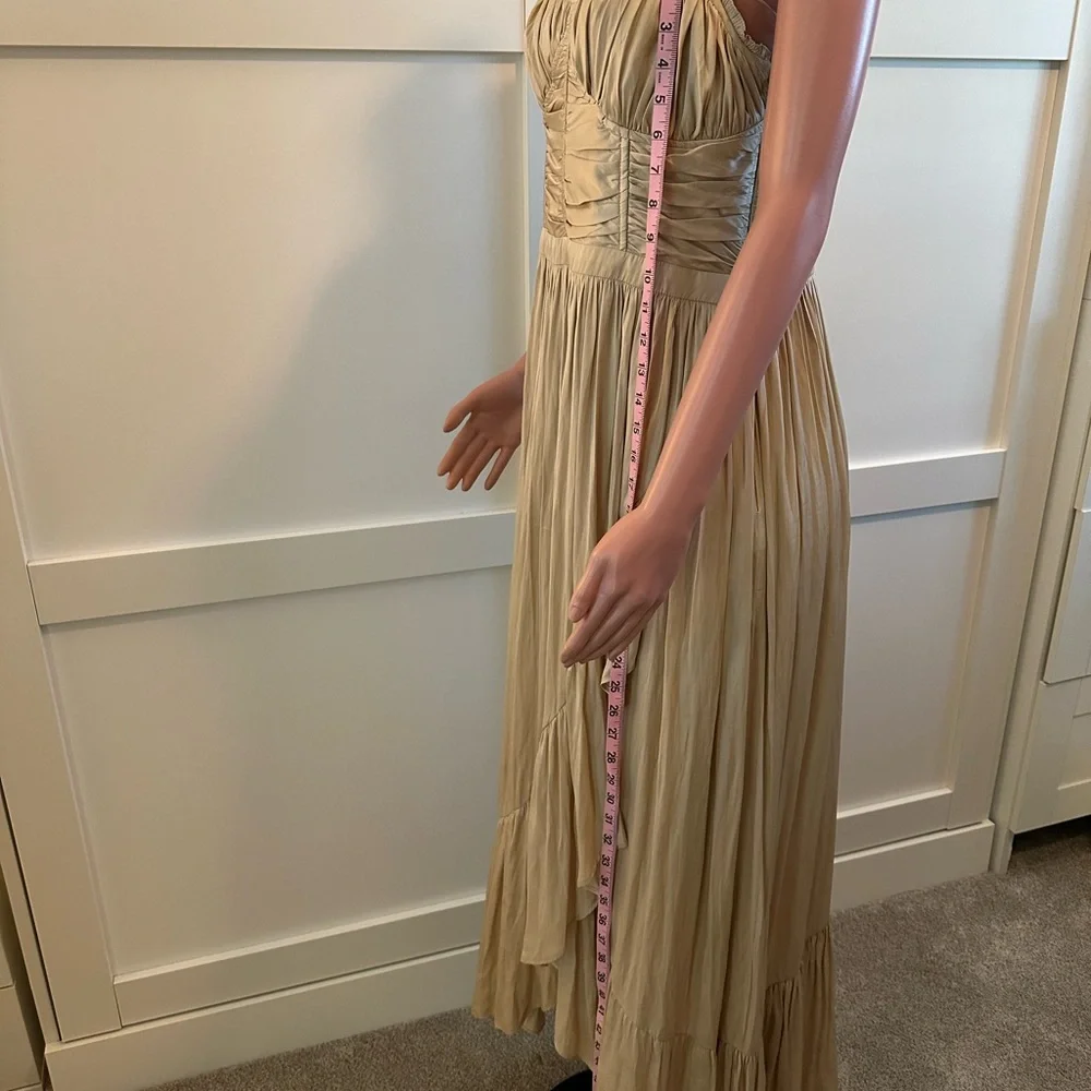 NWT Ramy Brook Beige Ruffled Maxi Dress - Picture 8 of 14